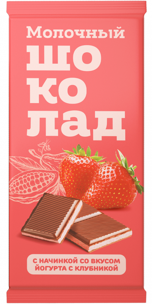  Меренга Шоколад молочный с начинкой Йогурт-Клубника,(блок 24шт по 80г)   в Усть-лабинске