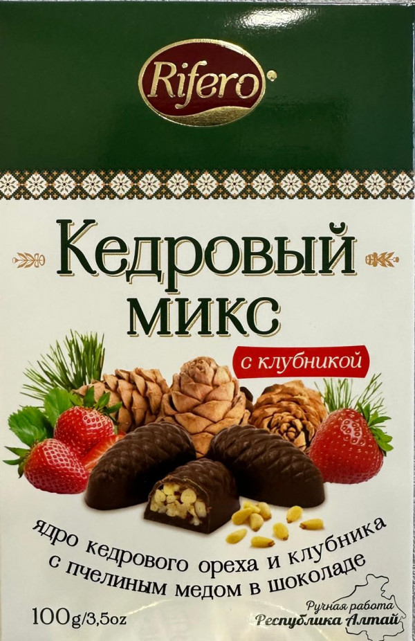 №1 Риф и ко Конфеты "Кедровый микс КЛУБНИКА" 100г     в Усть-лабинске