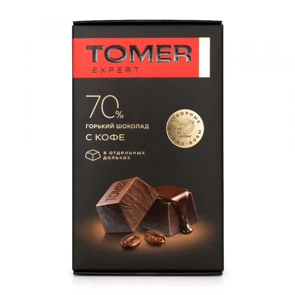 №1 Фабрика Томер  Горький (70%) шоколад с КОФЕ, 90г  в Усть-лабинске